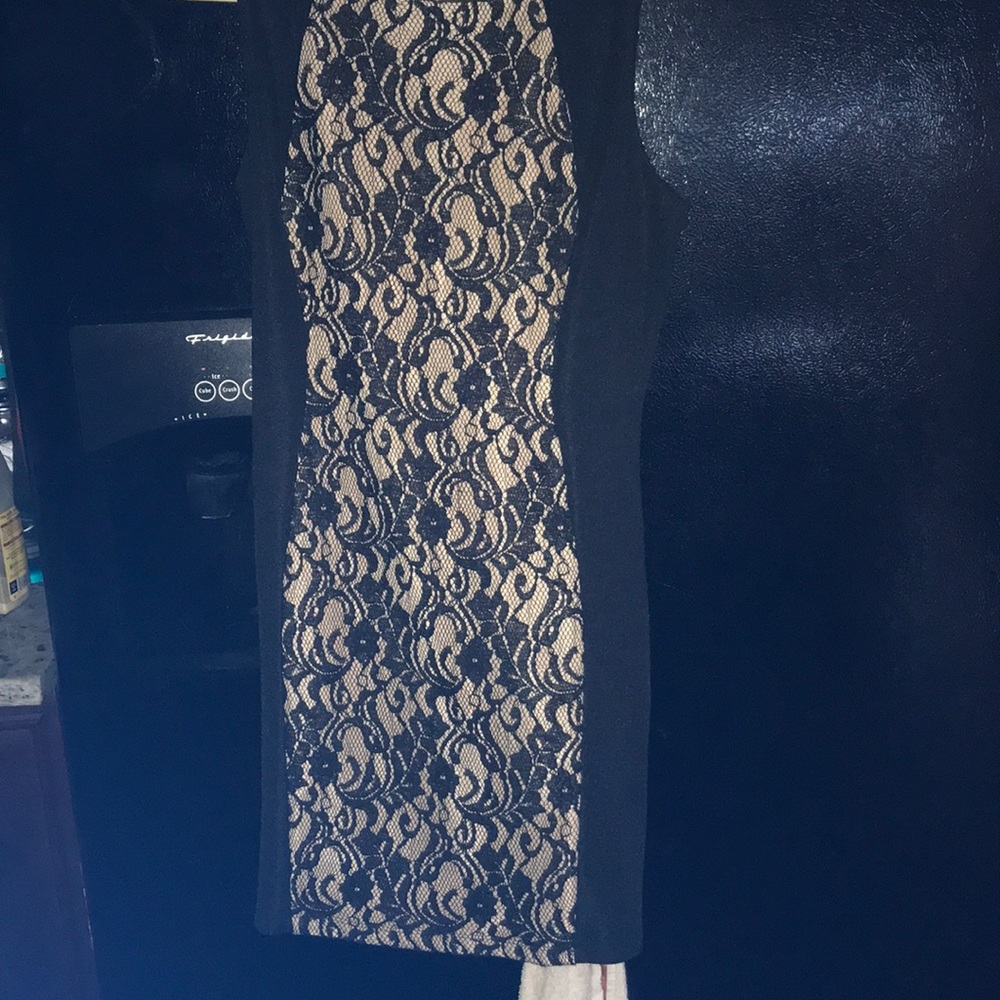 size nine nude and black dress